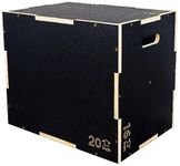 Signature Fitness 3 in 1 Non-Slip Wooden Plyo Box Plyometric Box Jumping Exercise, Multiple Sizes