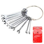 SPEEDWOX Mini SAE Ignition Wrench Set 10 Pcs 5/32"-7/16" Standard Small Wrench Set Combination Wrenches Open and Box End Set Mini Spanner Set with Portable Storage Pouches and A Ring