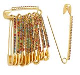 VAMA FASHIONS Multicolor Bulk Heavy Large safety pins for Art Craft Sewing Jewelry Making Home Office Use Saree brooch Set for women Girls