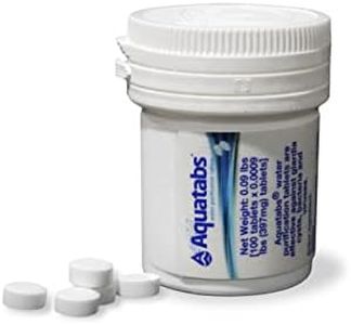 Aquatabs 397mg Water Purification Tablets (100 Pack). Water Filtration System for, Camping, Boating, Emergencies, Survival, RVs, and Marine-Use. Easy to Use Treatment and Disinfection.