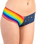 Gary Majdell Sport Women's Brazilian V-Style Swimuit Stripes Bikini Bottom (Rainbow USA, X-Large)