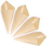 SOMANI Disposable Pinewood Serving Cones ( 5 inches ) ( Pack of 50)