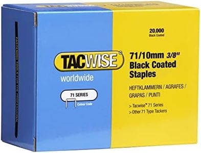 Tacwise 0373 Type 71/10 mm Galvanised Black Upholstery Staples, Black, Pack of 20,000