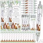 Dinifee 36 Sets Woodland Animal Baby Shower Favors Pen Set Includes 36 Rolling Paper Ballpoint Pens with 1.0 mm Tip and 36 Greeting Cards Woodland Baby Shower Game Prizes Party Favors for Girl Boy