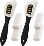 2 Sets of Suede Brush Brush & Nubuck 2 Pieces 4-Way Brush + 4 Eraser, Premium Shoe Cleaner Kit