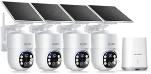 SOLIOM- 5MP Security Cameras Wireless Outdoor, No Subscription,4-Cam Pack, Solar Powered Home Security Camera with 360° Auto Tracking, Pan & Tilt, 3K Color Night Vision,5G & 2.4G Router Compatible