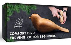 BeaverCraft, Wood Carving Kit Comfort Bird DIY - Complete Starter Whittling Knife Kit for Beginners Adults and Teens - Book Fun Project Carve Bird Hobby Whittling Knife - Learning Woodworking