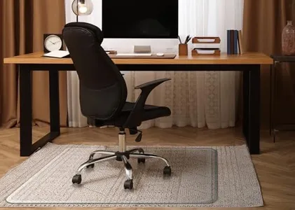 Exclusive Patented Beveled Edge Glass Chair Mat for a Smooth Glide and Easy Roll On/Off by Clearly Innovative, Ultimate Office Chair Mat for Carpet or Hardwood Floor, 48x60