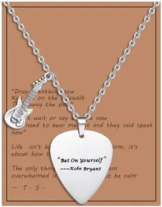 COTATI Quotes Guitar Pick Necklace Outfits Jewelry Accessories Inspired Fans Gift Merch (“Bet On Yourself“)