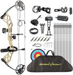 PANDARUS Compound Bow Package for Adults and Teens,19-70 Lbs Draw Weight Adjustable,19"-30" Draw Length,Limbs Made in USA,Archery Bow and Arrow Set,up to 320 fps, Let Off 75%2024 New(BEIGEPRO)