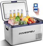 BODEGAEU Camping Fridge 25L, Car fridge, -20°C to 20°C, Compressor Fridge with 12/24V DC and 100-240V AC, Portable Freezer for Car, Campervan, Truck, Boat, RV, Camping and Home Use