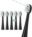 Replacement Brush Heads for WaterPik Sonic-Fusion 2.0 Flossing Toothbrush (SF-03/SF-04) and Sonic-Fusion Flossing Toothbrush (SF-01/SF-02),5 Count Black with Covers