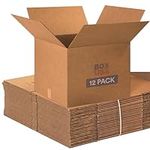 BOX USA Moving Boxes, Extra Large 20" x 20" x 15" (12 Pack), Corrugated Cardboard Box for Packing Packaging Storage Mailing, and Shipping for Office of Home, 32 ECT - Pack of 12