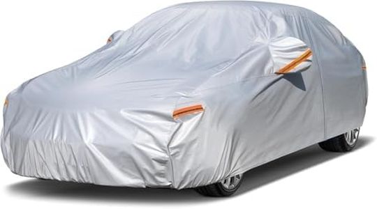 Kayme Bâche Voiture Étanche Respirante, 6 Couches Housse de Protection Voiture Extérieur Contre Pluie Soleil Poussière avec Zip et Doublure en Coton pour Berline/Break 470 à 490 cm, 3XL