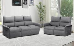 Devoko Power Recliner 2 + 3 Seater Sofas Set, Adjustable Fabric Recliner Chair Sofa for Living Room Furniture, Three motors grey Fabric Couch With Storage 4 Side Pocktes (2 + 3 Seater)