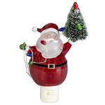 6.5 Inch Santa with Christmas Tree Night Light