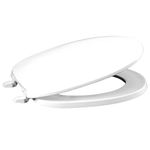 Centoco Toilet Seat Round, Closed Front with Cover, Residential, Plastic, Made in The USA, 200-001, White