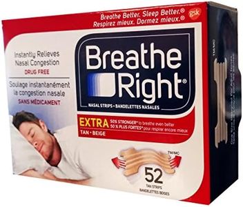 Breathe Right Extra Nasal Strip,(Tan), 52 Strips (Value Pack)