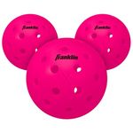 Franklin Sports X-40 Pickleballs - Outdoor Pickleballs - 3 Pack - USA Pickleball Approved - Pink - Official Ball of US Open Pickleball Championships