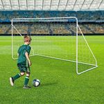 Genki 2.4x1.52m Soccer Goal Set Football Net Metal Frame Backyard Training Practice Kids Adults Youth Home Outdoor Sports Games Match