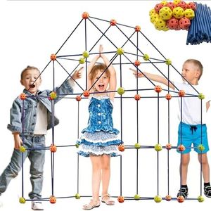 Kids Fort Building Kit, 158 Pieces Construction STEM Toys for 5-12 Years Old Boys and Girls Ultimate Forts Builder Gift Build DIY Educational Learning Toy for Indoor & Outdoor (158PCS)