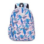 IRMAO Casual Backpacks for Women,Stylish and Trendy College backpacks for girls, Water Resistant and Lightweight Mini Bags (Blue Leaf)