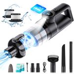 AX2V Handheld Car Vacuum Cleaner, 18000PA Powerful Suction, Cordless & Rechargeable, LCD Display & LED Light, Includes Cleaning Gel for Car, Home, and Office Detail Cleaning