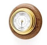 Classic Tide clock on English oak mount, Heavy Lacquered Brass (1/2kg), Nautical Tidal Fishing Coastal Clock, Gift, English Oak, Handmade in England