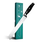 linoroso 8" Serrated Bread Knife for Homemade Bread with Elegant Gift Box, Full Tang Ultra Sharp Forged German Carbon Stainless Steel Bread Knives for Slicing Bread Bagels Cake - Classic Series