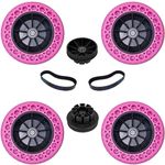 Airless All-Terrain Electric Skateboard Wheels for Smooth Off-Road Rides - No Maintenance Required! Kit Includes 4 Wheels (160mm), 2 Pulleys, 2 Belts | Easy to Install on 2in1 Electric Longboards