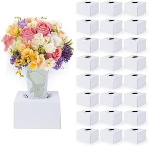 the florist Supply Flower Transportation Box - 25 Pack 8 Inch, Flower Boxes for Arrangements, Quick Pop & Lock Setup, Made from Recycled Cardboard, Fits 3”-8” Vases