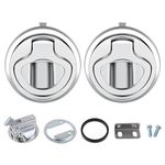 DEDC 2PCS Marine Cam Latch Boat Hatch Lock, Flush Pull Latch 1.5" Handle Lift Slam for Boat Marine Deck Door Locker Hatch Cabinet Hardware
