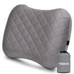 YISSVIC Camping Pillow for Sleeping Inflatable Pillow Travel with Removable Cover for Neck Lumber Support Backpacking Pillow Travel Air Pillows for Camping, Hiking, Airplane Flight (Grey)