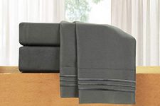 Elegant Comfort 4-Piece Sheet Set-Luxury Bedding 1500 Thread Count Egyptian Quality Wrinkle and Fade Resistant Hypoallergenic Cool & Breathable, Easy Elastic Fitted, King, Grey