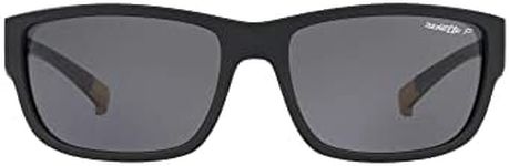 ARNETTE Men's An4256 Bushwick Wrap Sunglasses, Black/Grey Polarized, 62 mm