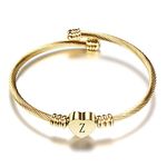 FGT Gold Initial Letter Cuff Bracelet Girls Bangle Heart Z Bracelets Gift for Girls Auntie Granddaughter Wife Mum Women Family Birthday Christmas