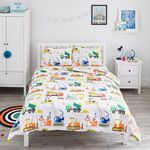 Bloomsbury Mill - Construction Vehicles - Trucks, Diggers & Cranes - Kids Bedding Set - Double Duvet Cover and 2 Pillowcases