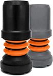 Flexyfoot Shock Absorbing Crutch Ferrule – All Sizes and Colours Available Here - Improves Grip, Improves Safety, Improves Comfort – Black – 19mm