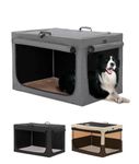 Petsfit Portable Dog Crate, Adjustable Fabric Cover by Spiral Iron Pipe, Chew Proof Strengthen Sewing Collapsible Dog Crate 3 Door Design