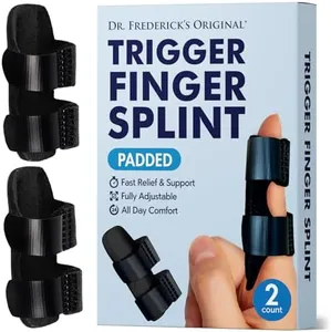 Dr. Frederick's Original Trigger Finger Splint - 2 ct - Mallet Splint & Brace for Arthritis, Injury, & Sprain - Fits Index, Middle, & Ring Fingers - Adjustable for All-Day Comfort - Doctor-Developed