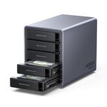 UGREEN 5 Bay USB C RAID Hard Drive Enclosure 100TB for 3.5 2.5 Inch SSD HDD, Disk Array Support RAID0 RAID1 RAID10 RAID3 RAID5 Clone PM Large Mode, S.M.A.R.T, with 12V Power Adapter and USB C Cable