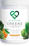 Organic Greens Powder by LL Supplements - 7 Organic Green Vegetables & Fruits Including Pea Protein & Actazin Kiwi Extract, Prebiotics & Probiotics, Orange and Lime Flavour, 273g - 30 Servings