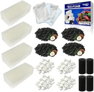 4-Set Three-Stage Filter Replacement Media Kit Compatible with AquaClear 50/70 Power Filters | Fish Tank Filter Media for 20-to-50 Gallon Aquariums | High-Efficiency Filtration Maintenance Accessory