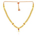 Malabar Gold & Diamonds Gold Necklace for Women 22k | Traditional Gold Thushi necklace 22kt | 22 kt (916) BIS Hallmark Gold Tushi for Birthday, Anniversary, Diwali & Festival Gift