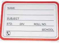 Hope Kart School Name Label Stickers for Kids Note Book with Telphone Number, White,Rectangular, 9 x 6 cm (60)