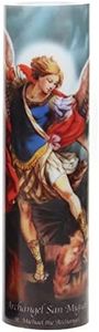 Stonebriar St. Micheal Flameless LED Devotional Prayer Candle with Automatic Timer
