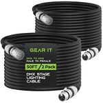 GearIT DMX to DMX Stage Lighting Cable (50 Feet, 2-Pack) DMX Male to Female (XLR Compatible) 3-Pin Balanced Shielded for DJ LED Moving Head Par Light, Mic Mixer, Recording Studio, Podcast - 50ft