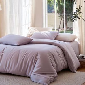 DOZ Duvet Cover Set, 100% Viscose derived from Bamboo, Organically Grown, Buttery Soft, Cooling Duvet Covers, High GSM, 1 Duvet Cover and 2 Pillowcases, 106"x90" (Lavender, King/Cal King)