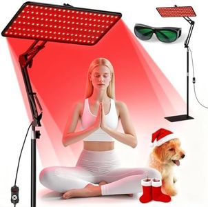 Morfone Red Light Therapy for Body & Face - Tri-Wavelength (660nm, 850nm, 940nm) Infrared Light Therapy Lamp Large Panel with Adjustable Stand, Protective Glasses for Home Use, Gift for Women Girls