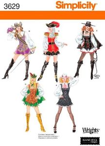 Simplicity Sewing Pattern 3629 Misses Costumes, HH (6-8-10-12)